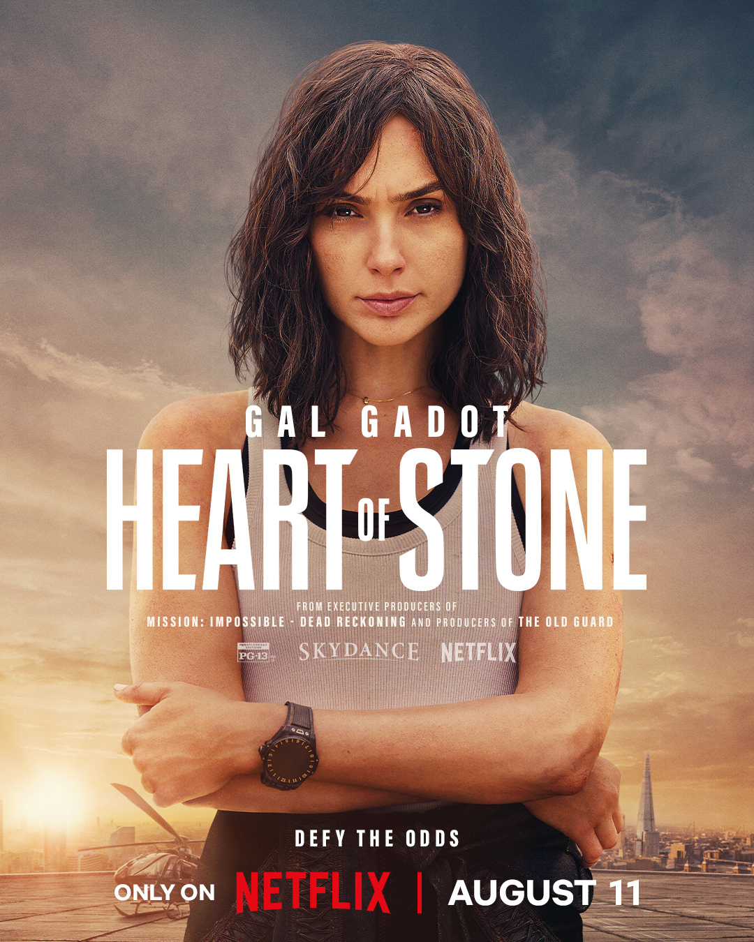 Gal Gadot se pone seria en el póster de su personaje Heart of Stone