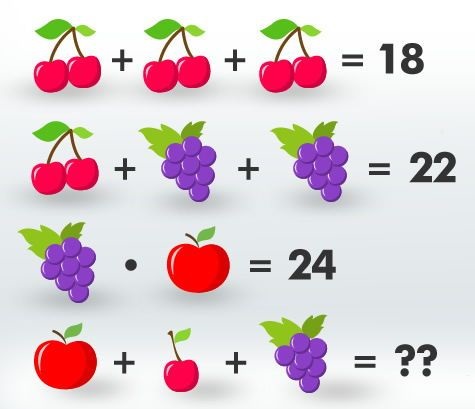 desafio matematico de frutas locas acertijo